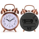 Alarm clock for table, antique brass model, lighting